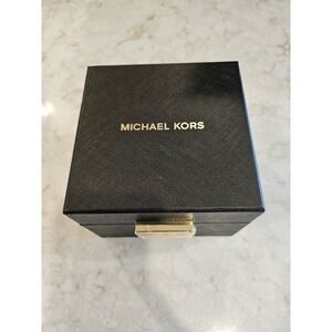Michael Kors Jewelry Box Organizer Removable Trays Black Gold Accent